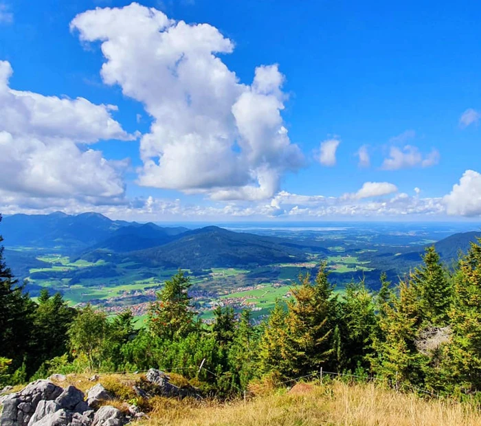 Blick von der Kohleralm in Richtung Chiemsee