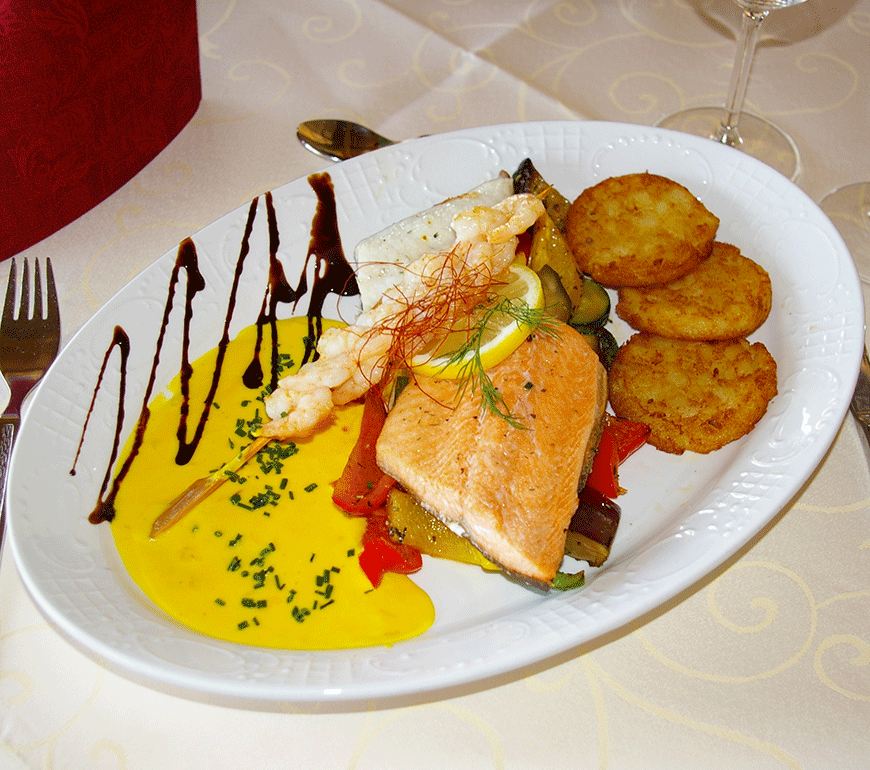 Kulinarik im Restaurant Seeblick Pelhamer See