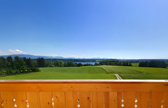Blick zum Waginger See vom Balkon aus
