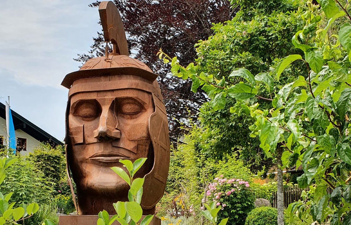 Zu sehen ist ein Römerbronzekopf vom Museum in Seebruck