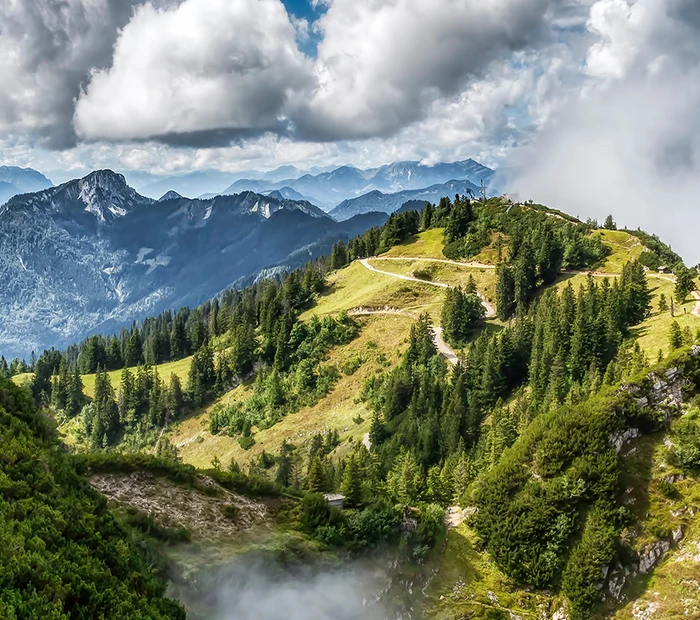 Blick vom hinteren auf den vorderen Rauschberg bei Ruhpolding