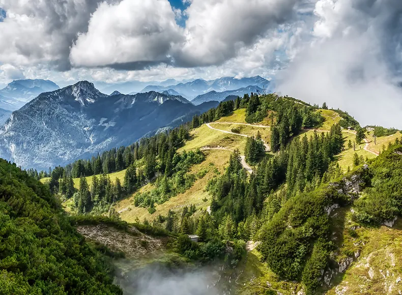 Blick vom hinteren auf den vorderen Rauschberg bei Ruhpolding Blick vom hinteren auf den vorderen Rauschberg bei Ruhpolding