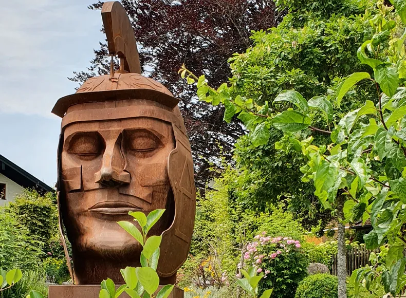Zu sehen ist ein Römerbronzekopf vom Museum in Seebruck Zu sehen ist ein Römerbronzekopf vom Museum in Seebruck